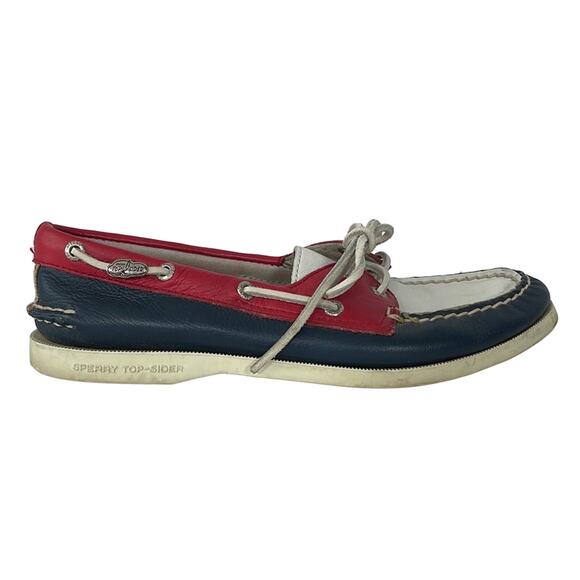 Sperry Top Sider 4th of July Leather Boat Shoes Size 7 - Picture 2 of 12